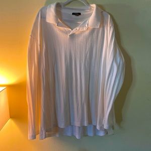 Vintage long sleeve polo. All white 100% cotton. Very nice!!